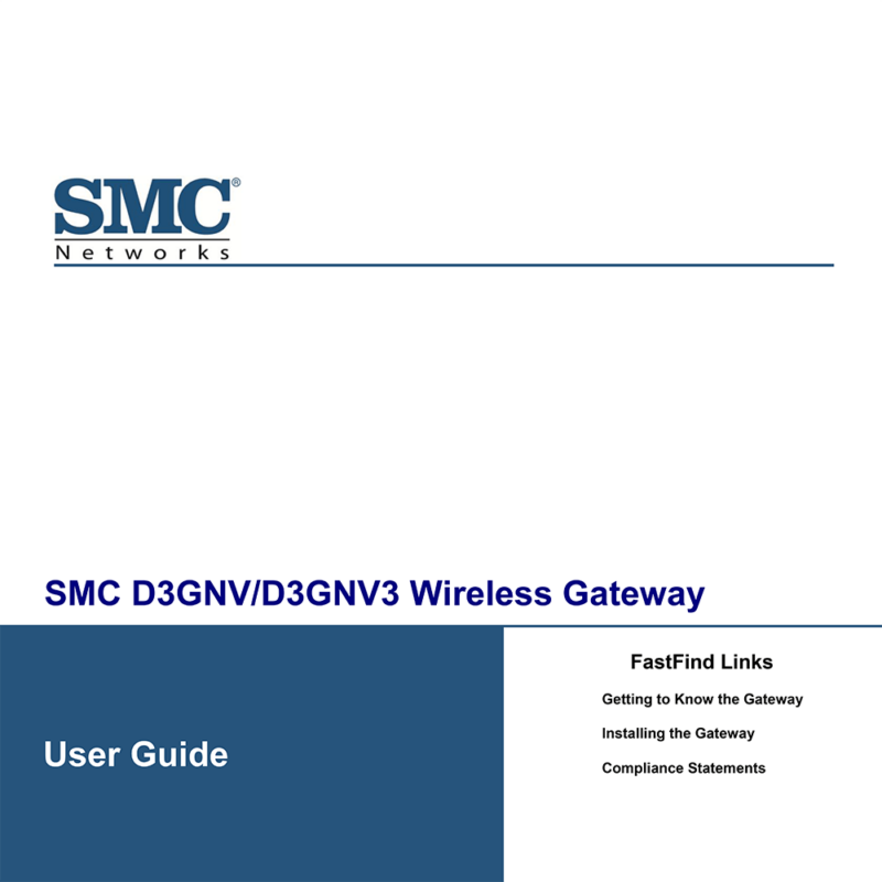 SMC D3GNV Wireless Cable Modem Gateway User Guide