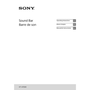 Sony HT-A7000 Sound Bar Operating Instructions