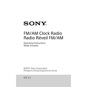 Sony ICF-C1 FM/AM Clock Radio Operating Instructions