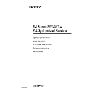 Manuals for SONY ICF-SW07