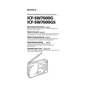 Manuals for SONY ICF-SW7600GS