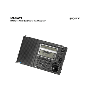 Sony ICF-SW77 Receiver Operating Instructions