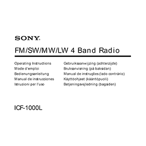 Manuals for SONY ICF-1000L