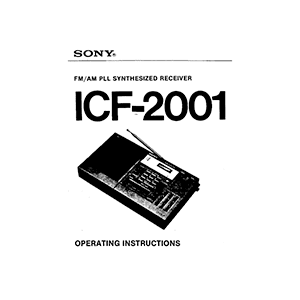 Manuals for SONY ICF-2001