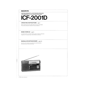 Manuals for SONY ICF-2001D