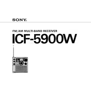Manuals for SONY ICF-5900W