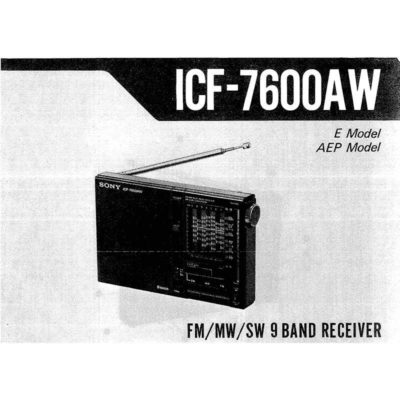 Manuals for SONY ICF-7600AW