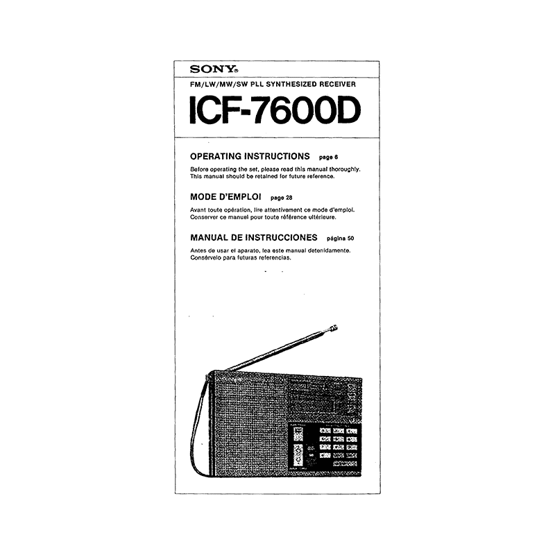 Manuals for SONY ICF-7600D