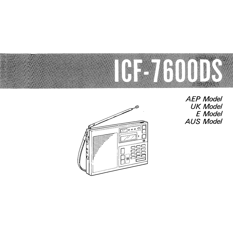 Manuals for SONY ICF-7600DS