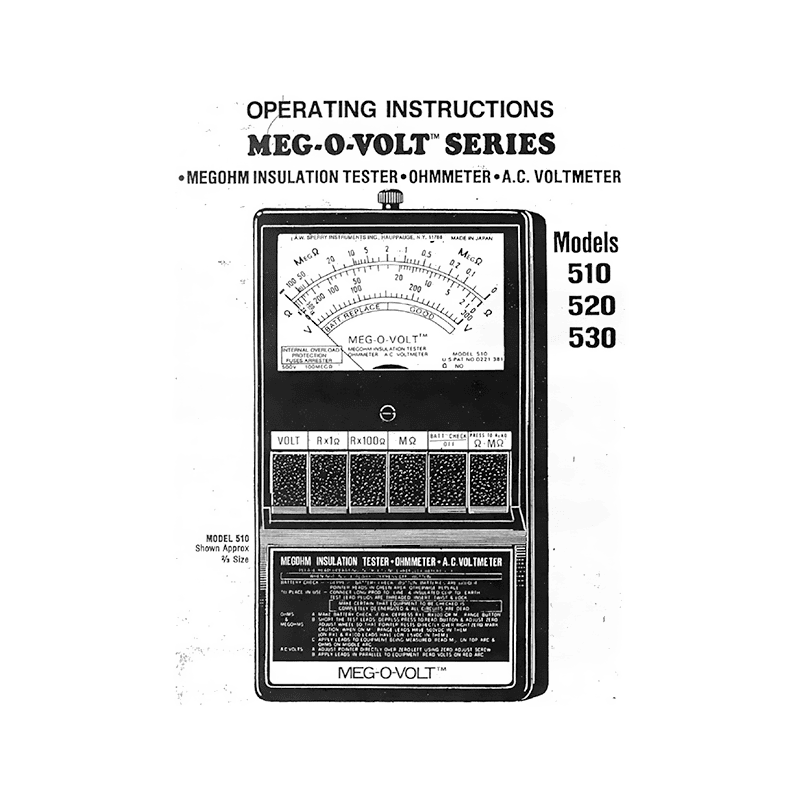 Model 530 Sperry Instruments MEG-O-VOLT Tester / Meter Operating Instructions
