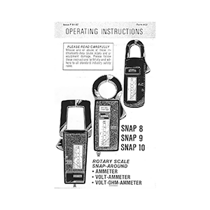 SPR-1030 Sperry Instruments SNAP 10 Volt-Ohm-Ammeter Operating Instructions