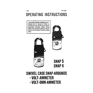 OHM-525 Sperry Instruments SNAP 6 Volt-Ohm-Ammeter Operating Instructions