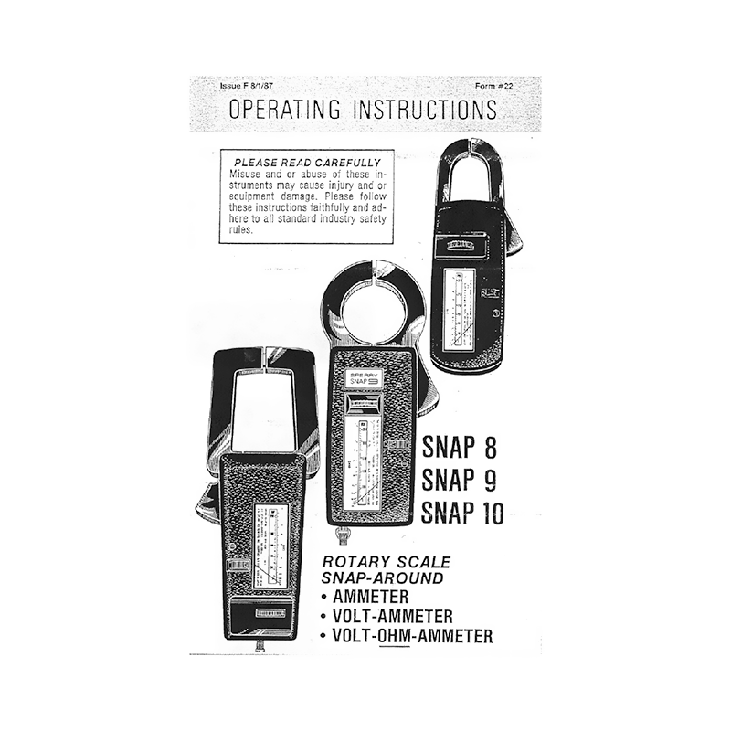 SPR-200 Sperry Instruments SNAP 8 Volt-Ammeter Operating Instructions