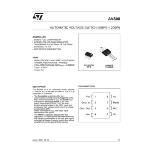 AVS08 ST Automatic Voltage Switch Data Sheet