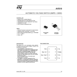 AVS10 ST Automatic Voltage Switch Data Sheet
