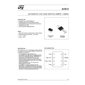 AVS12 ST Automatic Voltage Switch Data Sheet