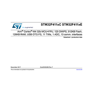 STM32F411 Microcontroller Data Sheet