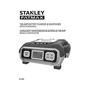 Stanley FATMAX BC100BF Battery Charger / Maintainer Instruction Manual
