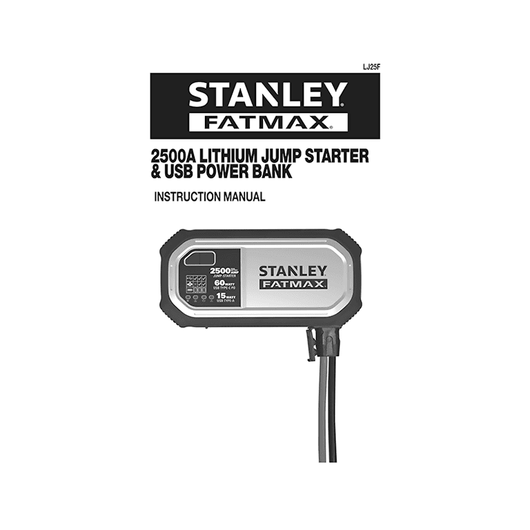 Stanley FATMAX LJ25F 2500A jump-starter User Manual