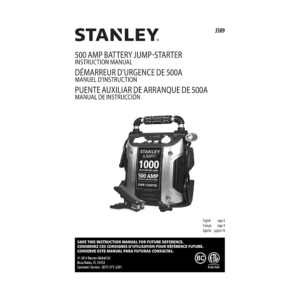 Stanley JUMPiT J509 Jump Starter Instruction Manual
