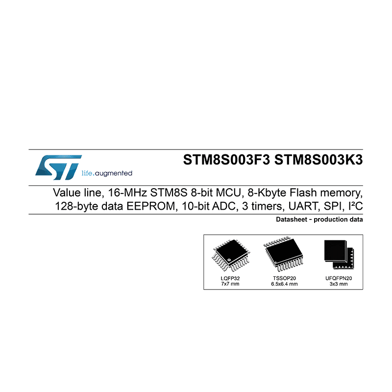 STM8S003F3 Microcontroller Data Sheet