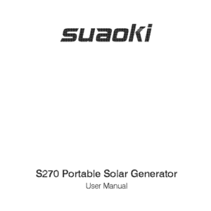 Suaoki S270 Portable Solar Generator User Manual