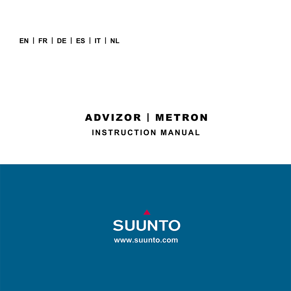 Suunto Advizor Outdoor Watch Instruction Manual