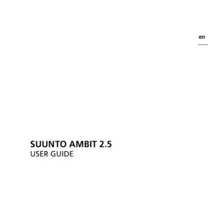 Suunto Ambit GPS Outdoor Watch User Guide