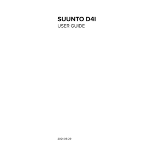 Suunto D4i Dive Computer User Guide