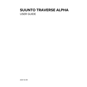 Suunto Traverse Alpha GPS/GLONASS Outdoor Watch User Guide