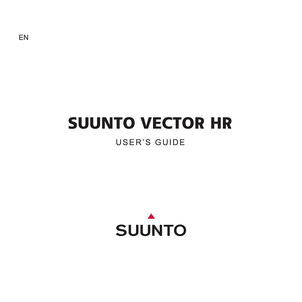 Suunto Vector HR Outdoor Watch User's Guide