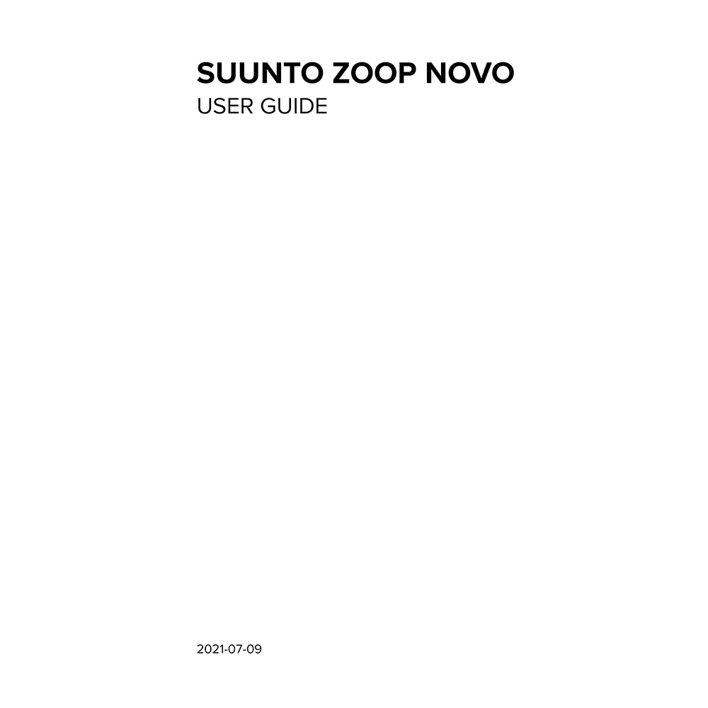 Suunto Zoop Novo Dive Computer User Guide