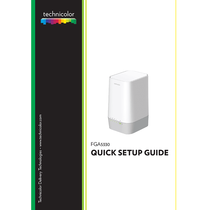 Technicolor FGA5330 Gateway Quick Setup Guide