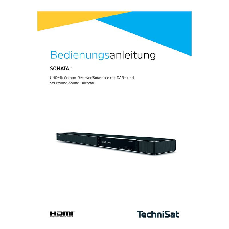 TechniSat Sonata 1 Digital UHD/4K Combo Receiver/Soundbar Manual