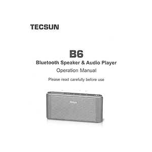 Tecsun B6 Bluetooth Speaker / Audio Player Operation Manual