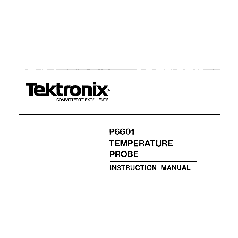 Instruction manual for Tektronix P6601 Temperature Probe