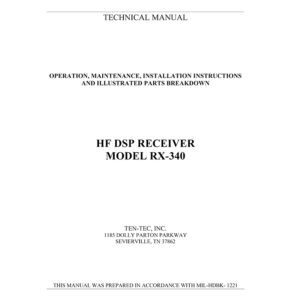 Ten-Tec RX-340 HF DSP Receiver Manual