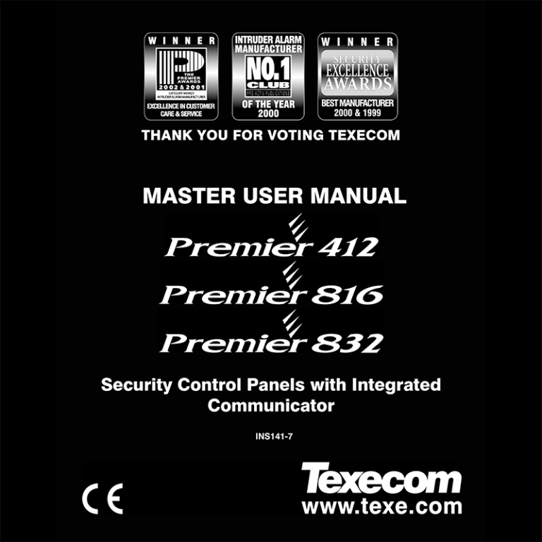 Premier 412 Security Control Panel User Manual