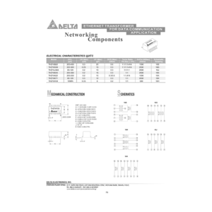 Delta THZ16G08 Ethernet Transformer Data Sheet