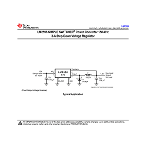 LM2596 TI 3A Step-Down Voltage Regulator Data Sheet