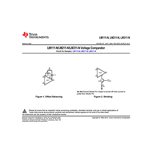 LM311-N TI Voltage Comparator Data Sheet