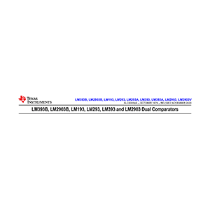 LM393A TI Dual Comparator Data Sheet