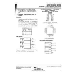 SN5408 TI Quadruple 2-Input Positive-AND Gate Data Sheet