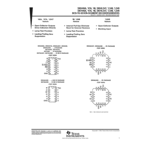 SN5446A TI BCD-to-7-Segment Decoder-Driver Data Sheet