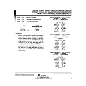 SN5490A TI Decade Counter Data Sheet