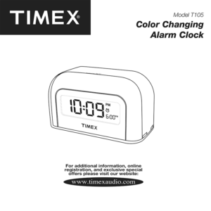 Timex T105 Color Changing Alarm Clock User Manual