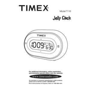 Timex T116 Jelly Clock User Manual