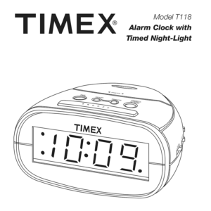 Timex T118 Alarm Clock User Manual