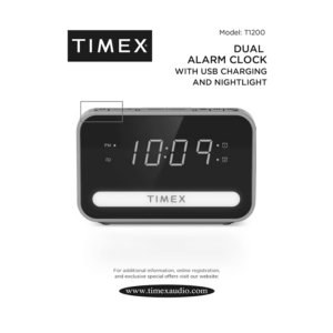 Timex T1200 Dual Alarm Clock User Manual
