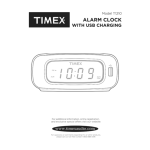 Timex T1210 Alarm Clock User Manual